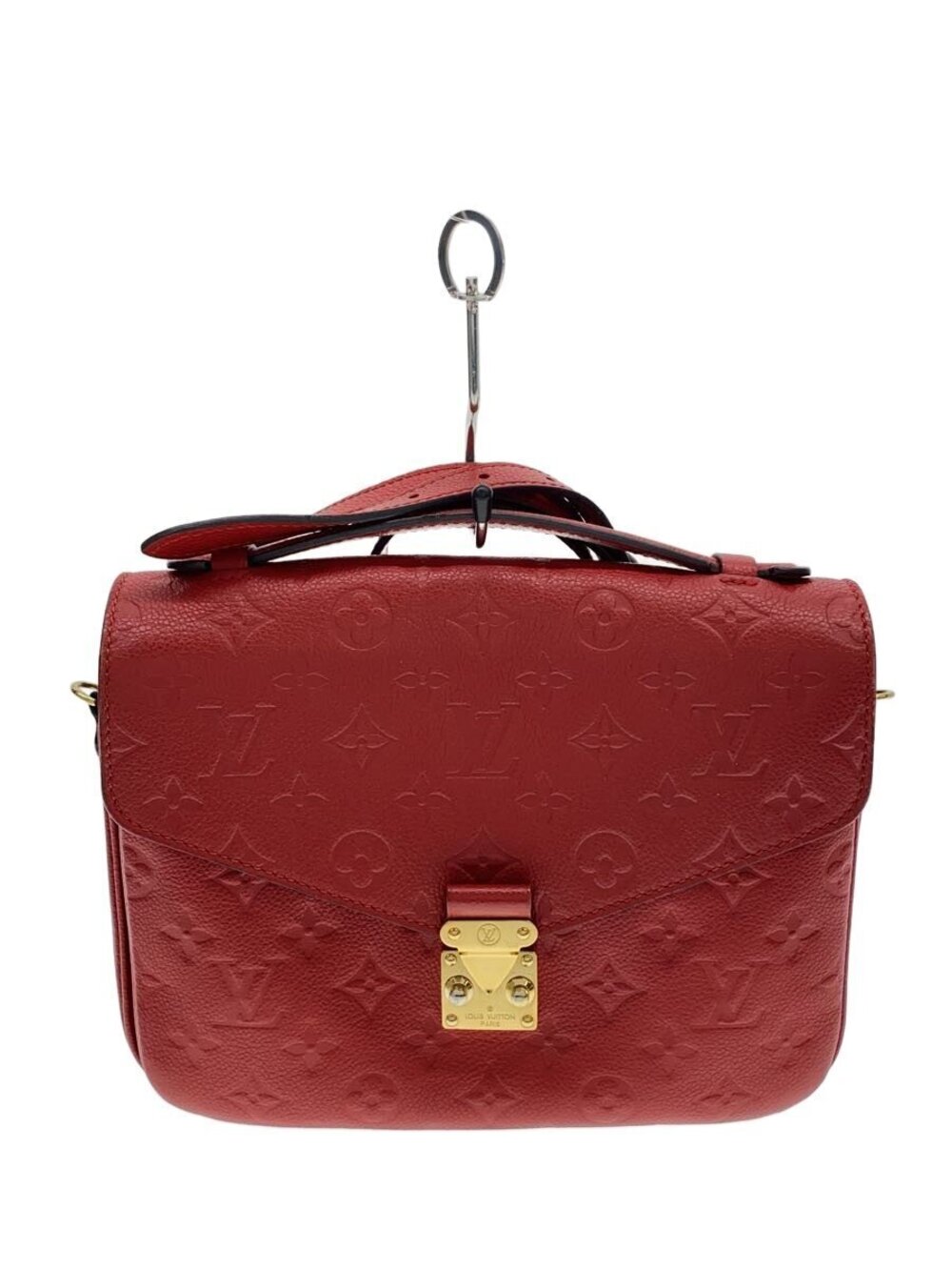 LOUIS VUITTON Pochette Metis Bag Leather RED